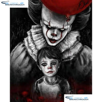 HOMFUN Full Square/Round Drill 5D DIY Diamond Painting "Oil painting clown" Embroidery Cross Stitch 3D Home Decor Gift A07571