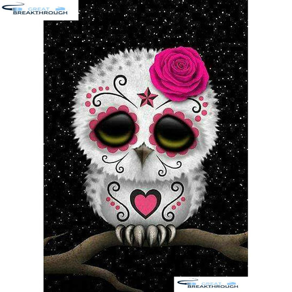 HOMFUN Full Square/Round Drill 5D DIY Diamond Painting "Skull owl" Embroidery Cross Stitch 5D Home Decor Gift A01462