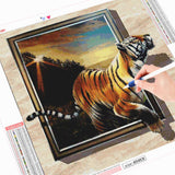 HUACAN Full Drill Square Diamond Painting 5d Tiger Decoration Home Diamond Embroidery Animals Diamond Mosaic