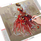 HUACAN 5D Diamond Painting Full Drill Square Portrait Diamond Art Embroidery Girl Decoration For Home Gift