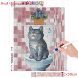 HUACAN Cat Diamond Painting Full Square Animal Diamond Embroidery Cross Stitch Sale Diamond Art Full Drill