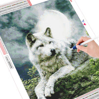 HUACAN 5D DIY Diamond Painting Wolf Diamond Mosaic Picture Of Rhinestones Diamond Embroidery Cross Stitch Animal Home Decor Gift