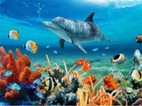 Rhinestone Painting Crystal Decor Diy Diamond Painting Animals Sea Dolphin Fish Cross Stitch