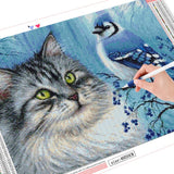 HUACAN Diamond Painting Cat Bird Full Square Drill Home Decoration Display Rhinestone Picture Kits Embroidery