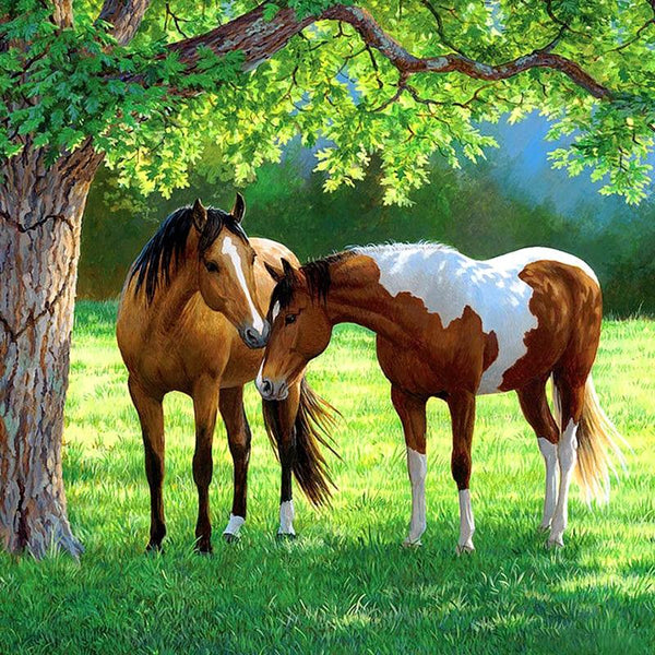 Full Square/Round Drill 5D DIY Diamond Painting "forest two horses" 3D Embroidery Cross Stitch 5D Rhinestone Home Decor Gift