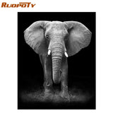 RUOPOTY Frame Elephant Diy Painting By Numbers Handpainted Oil Painting Animals Calligraphy Painting For Living Room Home Decors