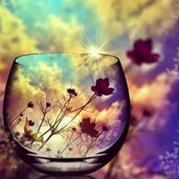 Full Square/Round Drill 5D DIY Diamond Painting Fruit And Cup " Cup Sunset Scenery " Embroidery Cross Stitch - Great Breakthrough