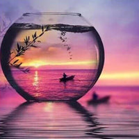Full Square/Round Drill 5D DIY Diamond Painting Fruit And Cup " Cup Sunset Scenery " Embroidery Cross Stitch - Great Breakthrough