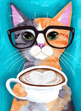 Full Square/Round Drill 5D DIY Diamond Painting Cartoon " Coffee Cat " Embroidery Cross Stitch - Great Breakthrough