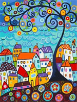 Full Square/Round Drill 5D DIY Diamond Painting Scenic " Abstract house " Embroidery Cross Stitch - Great Breakthrough