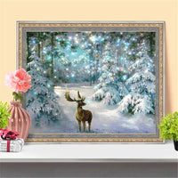 HUACAN 5D DIY Christmas Diamond Painting Deer Diamond Mosaic winter Diamond Embroidery Cross Stitch Home Decor