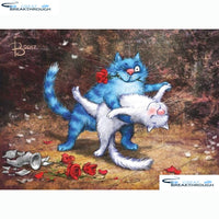 HOMFUN 5d Diamond Painting Full Square/Round "Cartoon cat" Picture Of Rhinestone DIY Diamond Embroidery Home Decor A13063