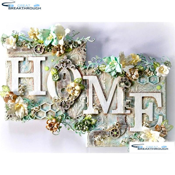HOMFUN Full Square/Round Drill 5D DIY Diamond Painting "Flower text" 3D Diamond Embroidery Cross Stitch Home Decor A19605