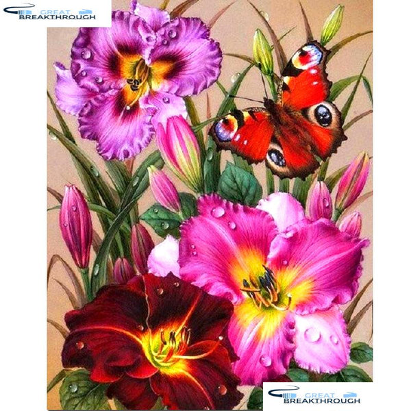 HOMFUN Full Square/Round Drill 5D DIY Diamond Painting "Flower butterfly" 3D Embroidery Cross Stitch 5D Home Decor A13711