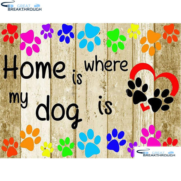 HOMFUN Full Square/Round Drill 5D DIY Diamond Painting "Dog Home" Embroidery Cross Stitch 5D Home Decor Gift A07616