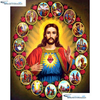 HOMFUN Full Square/Round Drill 5D DIY Diamond Painting "Religious Jesus" Embroidery Cross Stitch 5D Home Decor Gift A14349