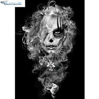 HOMFUN Full Square/Round Drill 5D DIY Diamond Painting "Skull girl" Embroidery Cross Stitch 5D Home Decor Gift A01502