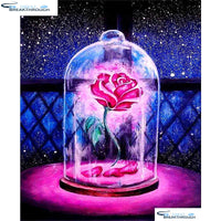 HOMFUN Full Square/Round Drill 5D DIY Diamond Painting "Red Rose Flower" 3D Embroidery Cross Stitch 5D Home Decor A00705