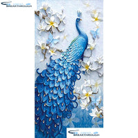 HOMFUN Full Square/Round Drill 5D DIY Diamond Painting "Animal peacock" 3D Embroidery Cross Stitch 5D Home Decor Gift A06218