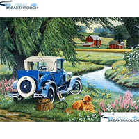 HOMFUN Full Square/Round Drill 5D DIY Diamond Painting "Car landscape" Embroidery Cross Stitch 5D Home Decor Gift A30155