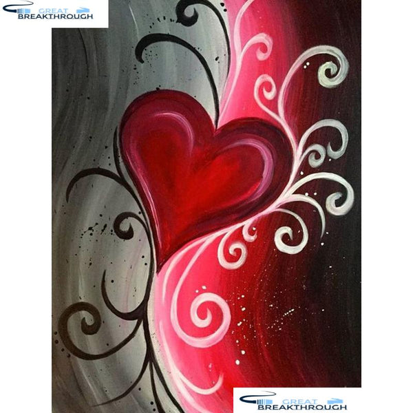 HOMFUN Full Square/Round Drill 5D DIY Diamond Painting "Red heart" 3D Embroidery Cross Stitch 5D Home Decor Gift A00900
