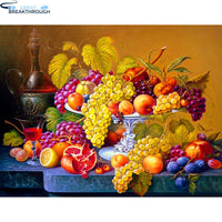 HOMFUN Full Square/Round Drill 5D DIY Diamond Painting "Oil painting fruit" Embroidery Cross Stitch 3D Home Decor Gift A16913 BK