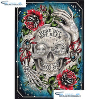 HOMFUN Full Square/Round Drill 5D DIY Diamond Painting "Skull & rose" 3D Embroidery Cross Stitch 5D Home Decor A00017