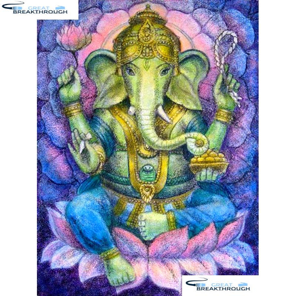 HOMFUN Full Square/Round Drill 5D DIY Diamond Painting "Religious elephant" 3D Embroidery Cross Stitch 5D Home Decor A13352