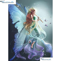 HOMFUN Full Square/Round Drill 5D DIY Diamond Painting "butterfly fairy" 3D Embroidery Cross Stitch 5D Decor Gift A00501