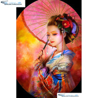 HOMFUN Full Square/Round Drill 5D DIY Diamond Painting "Japanese woman" Embroidery Cross Stitch 5D Home Decor Gift A07079