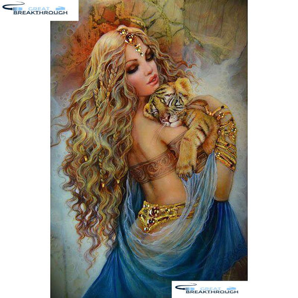 HOMFUN Full Square/Round Drill 5D DIY Diamond Painting "Woman oil painting" Embroidery Cross Stitch 3D Home Decor Gift A01363