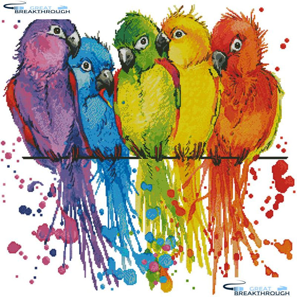 HOMFUN Full Square/Round Drill 5D DIY Diamond Painting "Cartoon parrot" 3D Embroidery Cross Stitch 5D Home Decor A17600