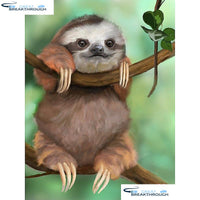 HOMFUN Full Square/Round Drill 5D DIY Diamond Painting "Animal sloth" Embroidery Cross Stitch 5D Home Decor Gift A07564