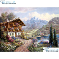 HOMFUN Full Square/Round Drill 5D DIY Diamond Painting "House landscape" Embroidery Cross Stitch 5D Home Decor Gift A30027