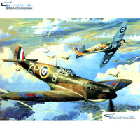 HOMFUN Full Square/Round Drill 5D DIY Diamond Painting "Combat plane" Embroidery Cross Stitch 5D Home Decor Gift A14512