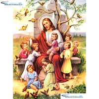 HOMFUN Full Square/Round Drill 5D DIY Diamond Painting "Religion Jesus" Embroidery Cross Stitch 5D Home Decor Gift A07130