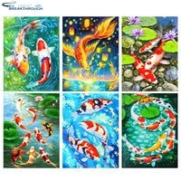 HOMFUN Square Round Drill 5D Diamond Painting Environmental Crafts Full Diamond Embroidery "Animal fish scenery" Home decor
