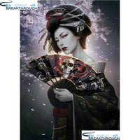 HOMFUN Full Square/Round Drill 5D DIY Diamond Painting "Japanese woman" Embroidery Cross Stitch 5D Home Decor Gift A08093