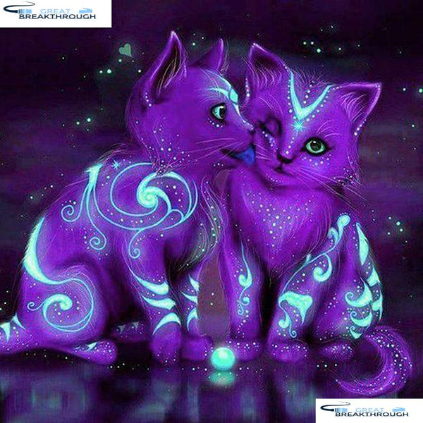 HOMFUN Full Square/Round Drill 5D DIY Diamond Painting "Cartoon painted cat" 3D Embroidery Cross Stitch 5D Decor Gift A01193