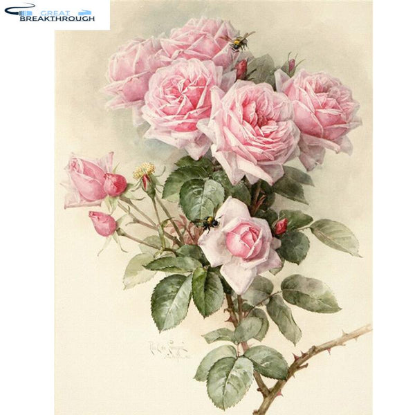 HOMFUN Full Square/Round Drill 5D DIY Diamond Painting "Flowers Rose" 3D Embroidery Cross Stitch 5D Home Decor Gift XY