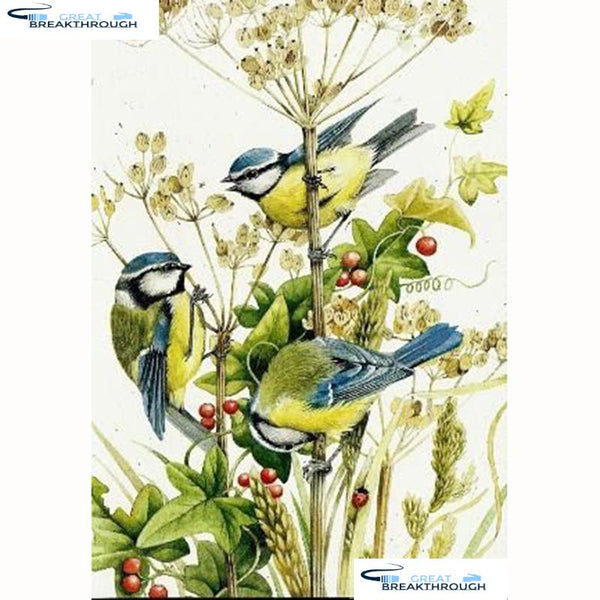 HOMFUN Full Square/Round Drill 5D DIY Diamond Painting "Birds and flowers" Embroidery Cross Stitch 5D Home Decor Gift A18252