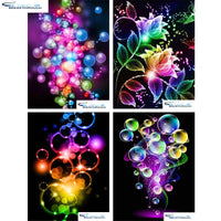 HOMFUN Full Square/Round Drill 5D DIY Diamond Painting "Colored flower" 3D Embroidery Cross Stitch 5D Home Decor Gift