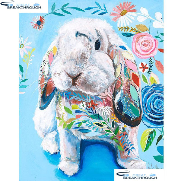 HOMFUN Full Square/Round Drill 5D DIY Diamond Painting "Color rabbit" 3D Embroidery Cross Stitch 5D Home Decor A16016