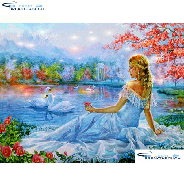 HOMFUN Full Square/Round Drill 5D DIY Diamond Painting "Swan beauty" 3D Diamond Embroidery Cross Stitch Home Decor A19772