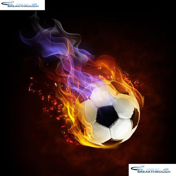 HOMFUN Full Square/Round Drill 5D DIY Diamond Painting "Football fire" 3D Embroidery Cross Stitch 5D Home Decor A14000