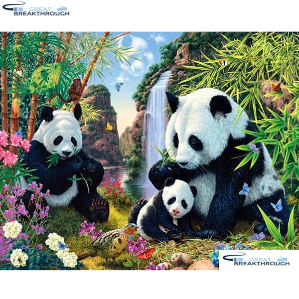HOMFUN 3D Diamond Painting "Animal panda" DIY Full Rhinestones Drill Cross-stitch Kits Square Round Diamond Embroidery A19782