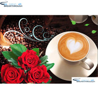 HOMFUN Full Square/Round Drill 5D DIY Diamond Painting "Flower coffee" Embroidery Cross Stitch 5D Home Decor Gift A16547
