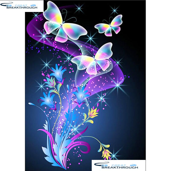 HOMFUN Full Square/Round Drill 5D DIY Diamond Painting "Flower & butterfly" 3D Embroidery Cross Stitch 5D Home Decor A00988