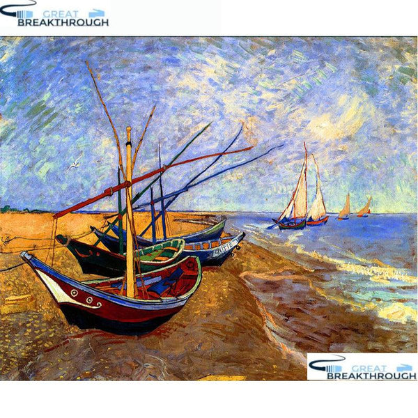 HOMFUN Full Square/Round Drill 5D DIY Diamond Painting "Boat scenery" Embroidery Cross Stitch 5D Home Decor Gift A14402