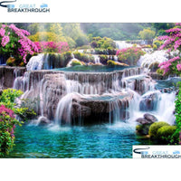 HOMFUN Full Square/Round Drill 5D DIY Diamond Painting "Waterfall scenery" Embroidery Cross Stitch 5D Home Decor Gift A30081